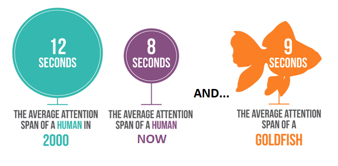 Photo credit:    https://griffonwebstudios.com/mobile-friendly-website-boost-user-enagement/human-vs-goldfish-attention-span-research/