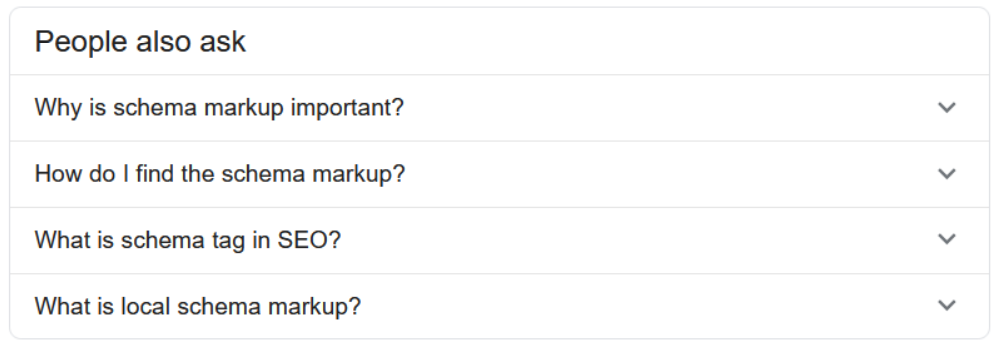 Some Pages Marked Up with FAQPage Schema might populate in the SERPs under the People Also Ask Questions