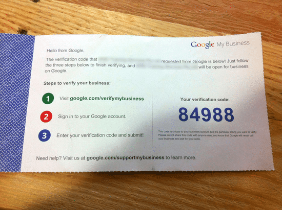 Google My Business Postcard Example
