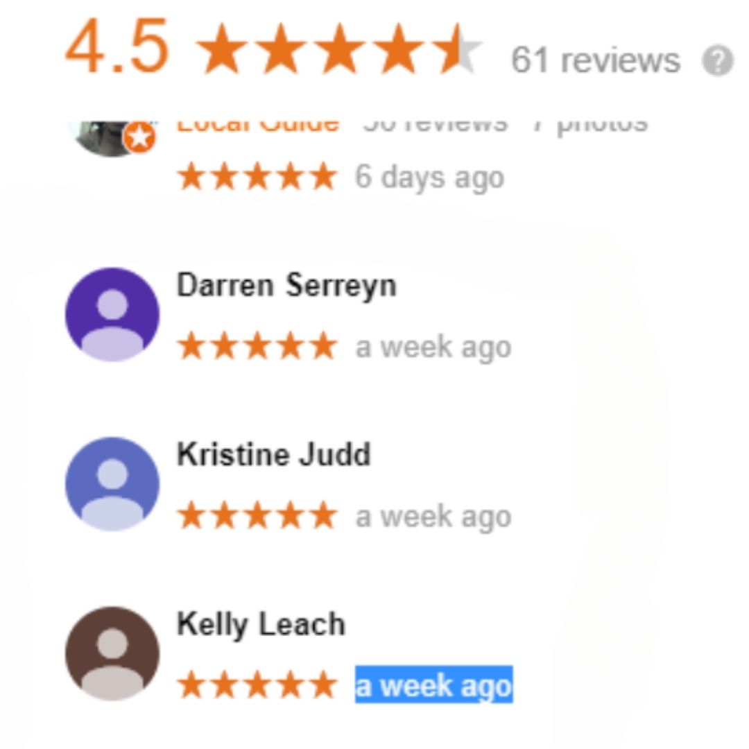 Google Review examples