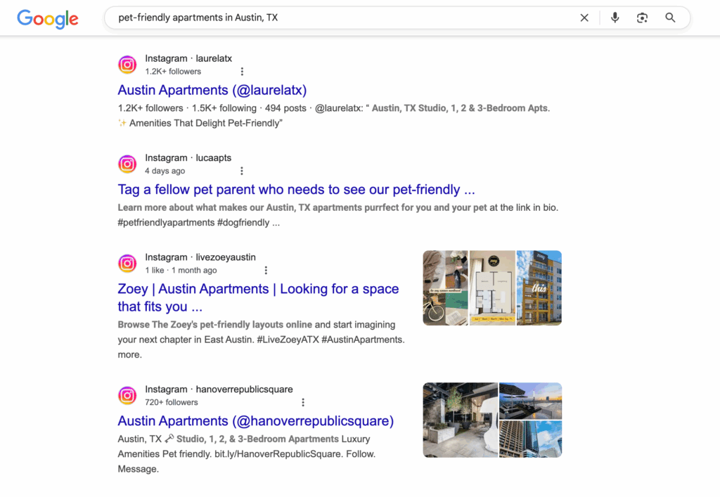 example of what the SERP could look like