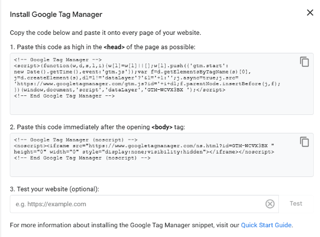 Install Google Tag Manager
